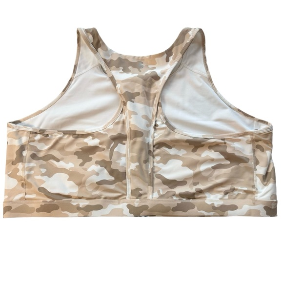 Torrid Active Sports Bra Size 6X 6 Zip Front Wireless Camo Neutral Gym Walking - Picture 4 of 11